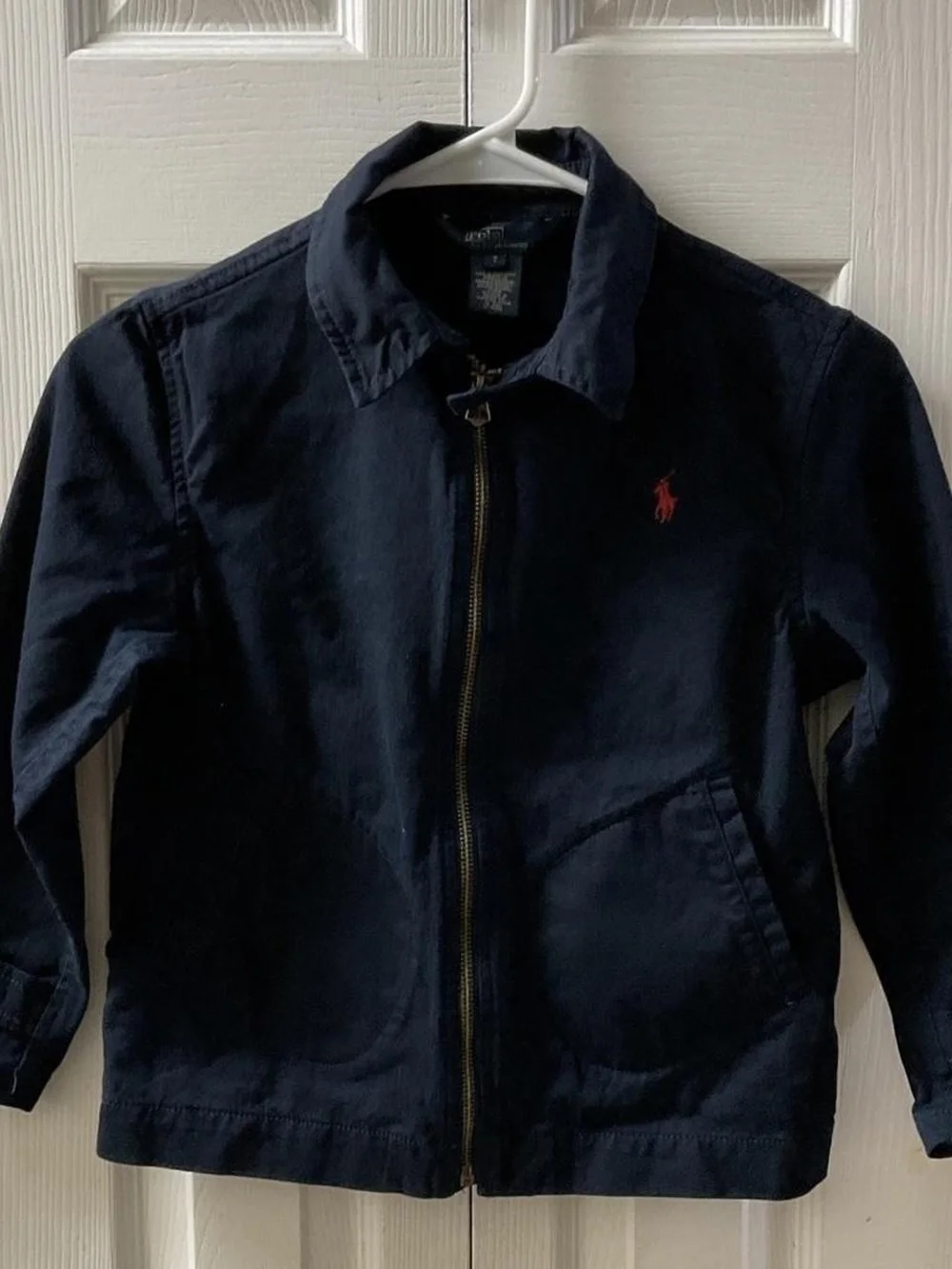 Ralph Lauren Kids Navy Zip-Front Jacket with Red Pony